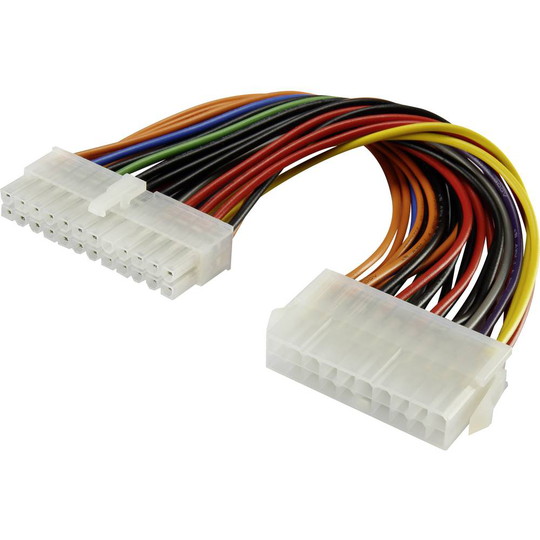 Renkforce Ström Förlängningskabel [1x ATX-ström hane 24-pol - 1x ATX-ström hona 20-pol] 12.00 cm Flerfärgad