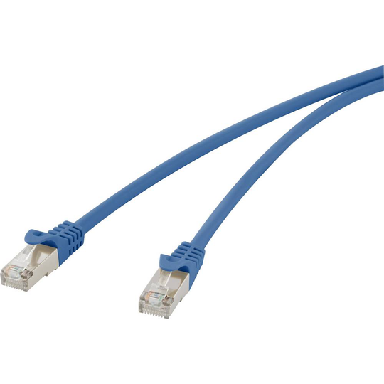Renkforce RF-3301452 RJ45 Nätverk Anslutningskabel CAT 5e F/UTP 25.00 cm Blå med låsskydd