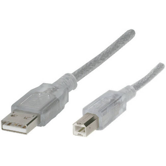 Renkforce RF-4538144 [1x USB 2.0 A hane - 1x USB 2.0 B hane] 1.80 m Transparent