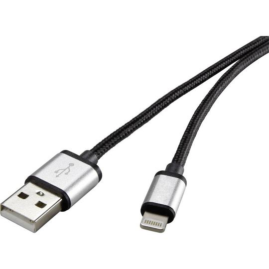 Renkforce N/A N/A [1x USB 2.0 A hane - 1x Apple Lightning hane] 0.50 m Mörkgrå