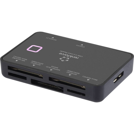 Renkforce CR33e-S Extern minneskortläsare USB 3.2 Gen 1 (USB 3.0) Svart