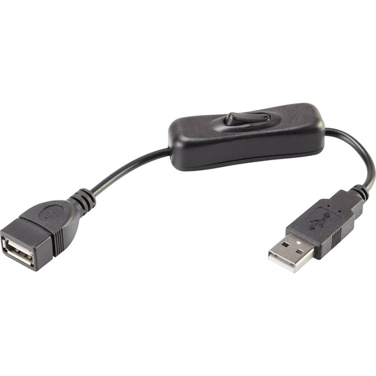 Renkforce USB 2.0 Förlängningskabel [1x USB 2.0 A hane - 1x USB 2.0 A hona] Renkforce inkl. strömbrytare, guldpläterad kontakt