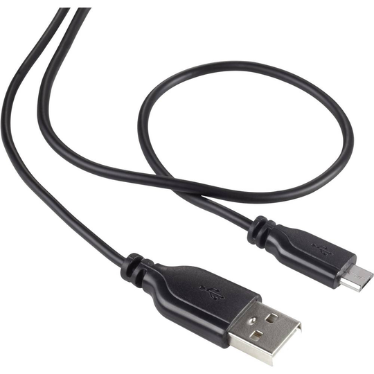 Renkforce RF-4032111 USB 2.0 [1x USB 2.0 A hane - 1x USB 2.0 Micro-B hane] 1.00 m Svart SuperSoft-kabelhölje