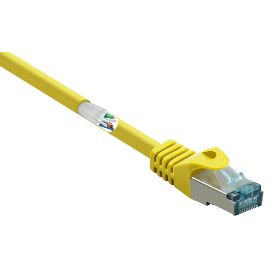 Renkforce RF-5088648 RJ45 Nätverk Anslutningskabel CAT 6A S/FTP 2.00 m Gul Flamskyddsmedel