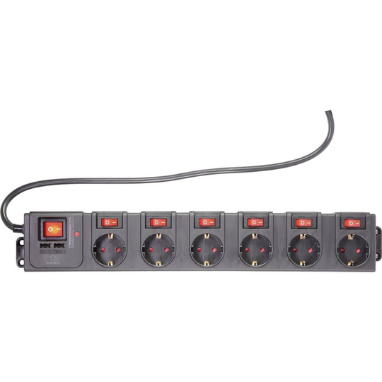 Renkforce RF-3313344 Grenuttag med överspänningsskydd Svart Skyddskontakt