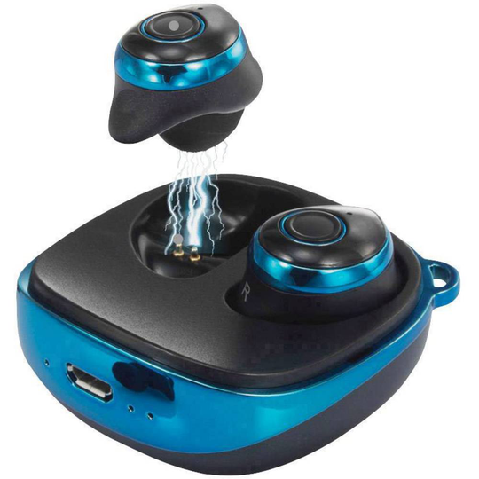 Renkforce RF-BTK-200 Bluetooth In Ear hörlurar In-ear Headset Blå, Svart