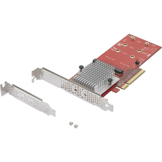 PCI Express Adapterkort [2x M.2 Key M-uttag - 1x PCle 3.0 x8] Renkforce
