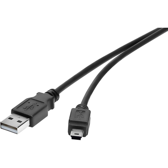 Renkforce RF-4455804 USB 2.0 [1x USB 2.0 A hane - 1x USB 2.0 Mini-B hane] 15.00 cm Svart guldpläterad kontakt