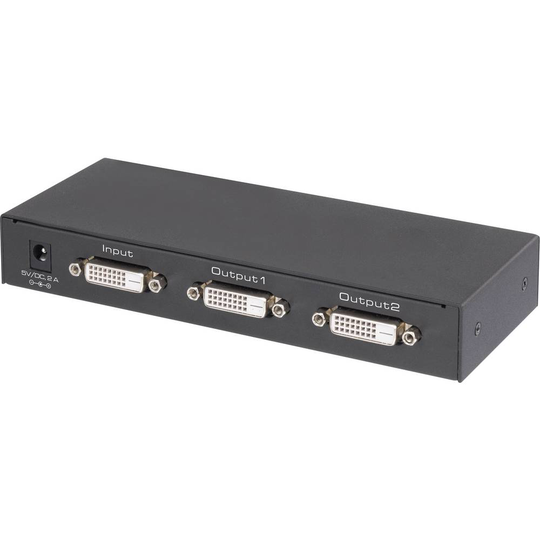 Renkforce 2 Port DVI-Splitter Ultra HD-kapabel 3840 x 2160 pixel Svart