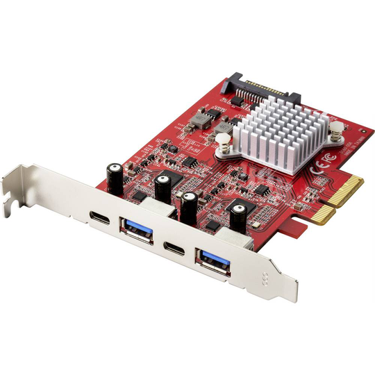 Renkforce RF-4679642 2+2 Port USB 3.1 kontrollerkort USB 3.2 Gen 2, USB-C® PCIe