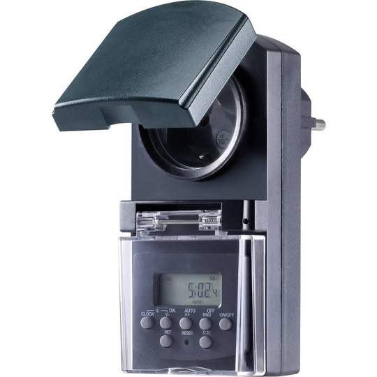 Sygonix SY-5044422 Kopplingsur digital Veckoprogram 1800 W IP44 Nedräkningsfunktion, Slumpfunktion