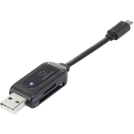 Renkforce Renkforce Extern minneskortläsare USB 2.0, Micro USB 2.0 Svart