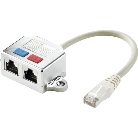Renkforce RJ45 Nätverk T-adapter CAT 5e [2x RJ45 hona - 1x RJ45 hane] 15.00 cm Metall