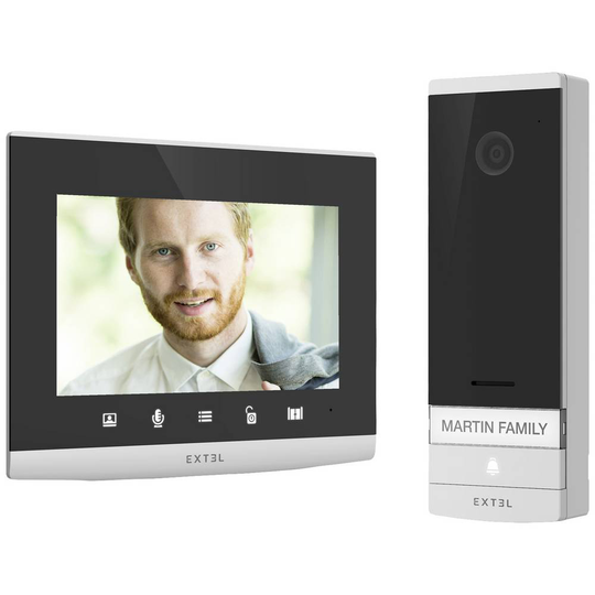 Extel 720324 Video-porttelefon WiFi Komplett-set Grå, Svart