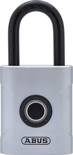 ABUS 62575, Konventionellt hänglås, Biometrisk nyckel, Shed, Silver, Zink stål, Härdat stål