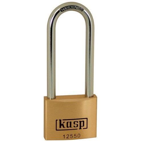 Kasp KA25505 125 Mässing långt bygel hänglås med identiska nycklar 50 x 80 mm