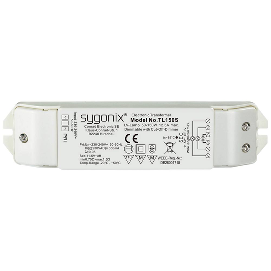 Sygonix SY-5469506 12 V 50 - 150 W Dimbar med fasintervalldimmer
