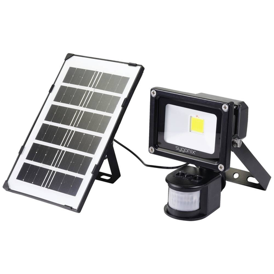 Sygonix SY-5461108 Solcells-spotlight med rörelsedetektor 10 W N/A Svart