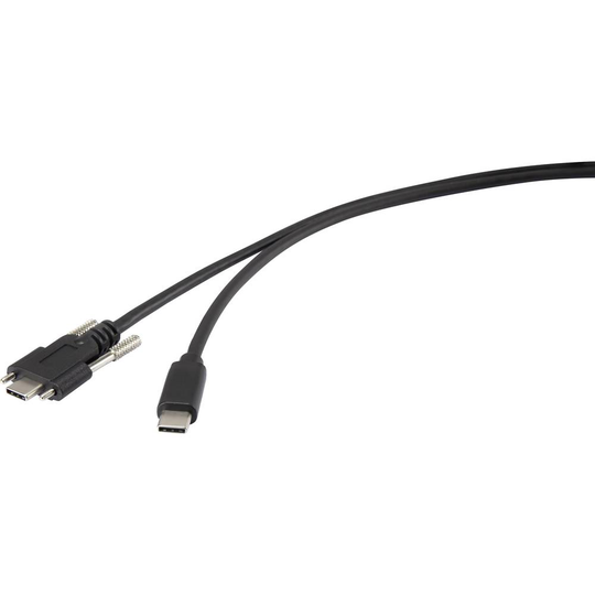 Renkforce RF-3773812 USB 3.0 [1x USB-C® hane - 1x USB-C® hane] 1.00 m Svart skruvbar