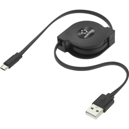 Renkforce RF-4352332 [1x USB 2.0 A hane - 1x USB 2.0 Micro-B hona] 80.00 cm Svart
