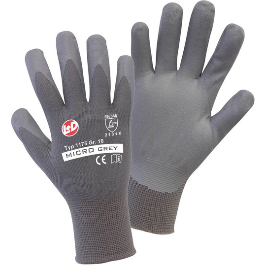 Nylon Arbetshandske Storlek (handskar): 9, L EN 388 CAT II L+D worky Nylon PU DMF-FREE 1175-9 1 par