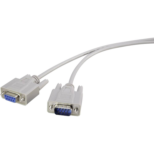 Renkforce Seriell Förlängningskabel [1x D-SUB hane 9-pol - 1x D-SUB hona 9-pol] 2.00 m Beige
