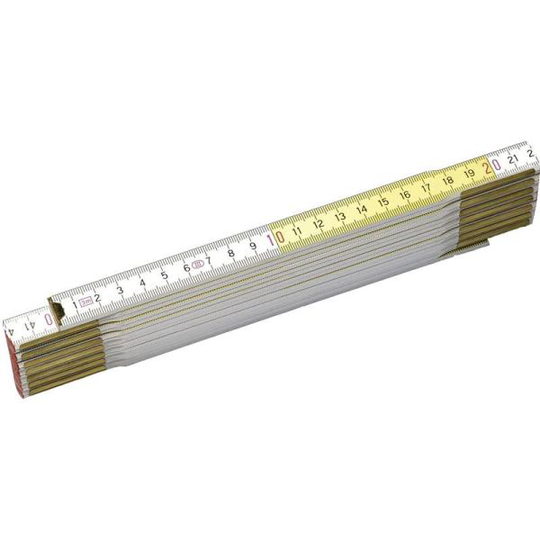 STANLEY 0-35-458 Måttstock trä, vit/gul, 2 m