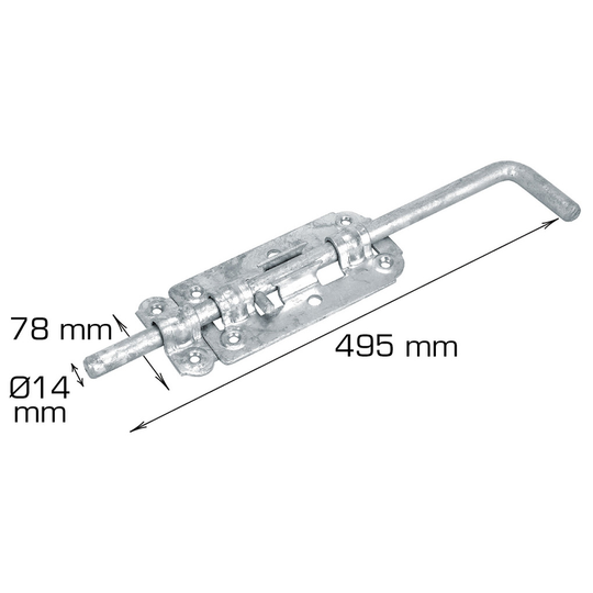 Skjutregel med Skruvar Ø14x495x78 mm Galvaniserad Home>it