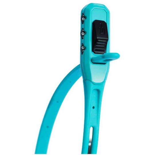 HipLok Z-Lok Combo Armored Återanvändbart Tie Bike Lock - 40cm Cyan