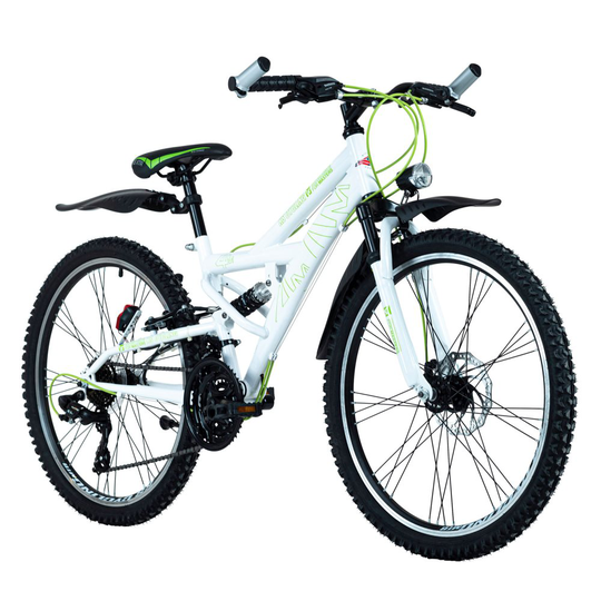 Mountain bike ATB Fully 24'' 4Masters white-green RH 42 cm KS Cycling