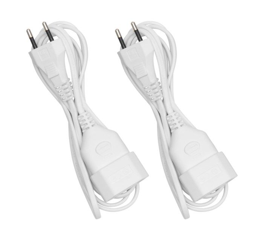 Luxorparts Förlängningskabel Ojordad 2,5 m (EU) 2-pack