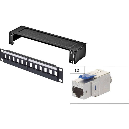 Renkforce KSV8 16 + 4 Port Nätverk Patch Box CAT 8.1 1 U