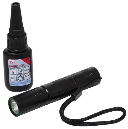 Speciallim-sats | "2-IN-1" | Medelviskositet | Flaska 20g | UV-lampa