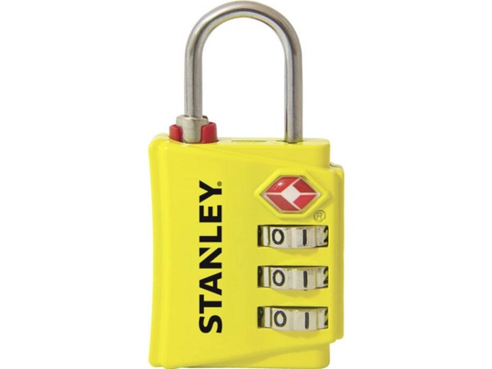 Stanley 81142 393 401 Hængelås 30 mm TSA Gul Kombinationslås