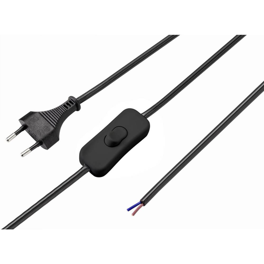Sygonix SY-5044224 IEC Anslutningskabel Svart 1.50 m inkl. strömbrytare
