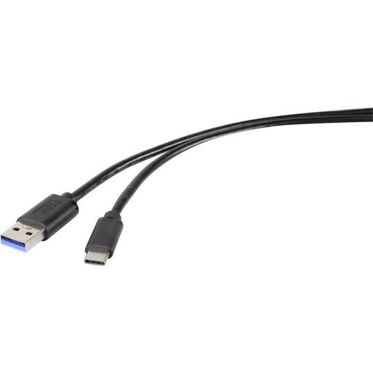 Renkforce RF-4536470 USB 3.0 [1x USB 3.2 Gen 1 A hane (USB 3.1) - 1x USB-C® hane] 15.00 cm Svart