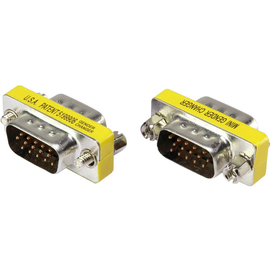 Seriell Adapter [1x D-SUB hane 15-pol - 1x D-SUB hane 15-pol] Gul Renkforce