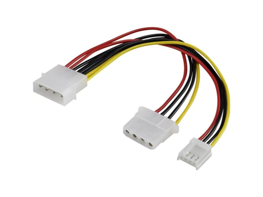 Renkforce Strøm Forlængerkabel [1x IDE-strømstik 4-pol. - 1x IDE-strømtilslutning 4-pol., Floppy-strømbøsning 4-pol.] 15.00 cm Sort, Rød, Gul