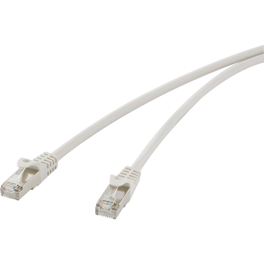 Renkforce RF-4541484 RJ45 Nätverk Anslutningskabel CAT 5e F/UTP 25.00 cm Grå med låsskydd
