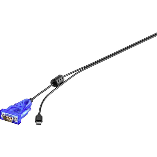 Renkforce USB 2.0, Seriell Anslutningskabel [1x USB-C® hane - 1x D-SUB hane 9-pol] CRS-232 guldpläterad kontakt