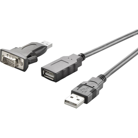 Renkforce USB 2.0, Seriell Adapter [1x USB 2.0 A hane - 1x D-SUB hane 9-pol] Renkforce guldpläterad kontakt
