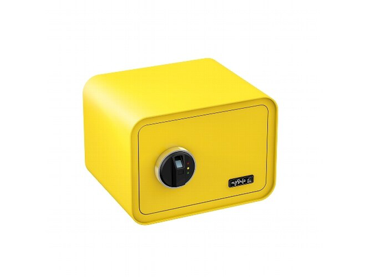 BASI mySafe 350, Fristående kassaskåp, Gul, Elektronisk, Fingeravtrycksläsare, Batteri, AA, 350 mm
