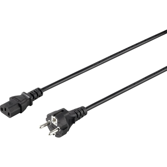 Sygonix SY-5042694 IEC Anslutningskabel Svart 1.50 m
