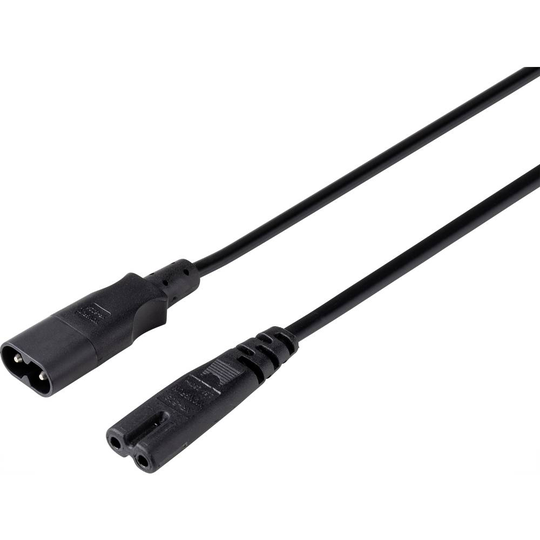 Sygonix SY-5043436 Ström Förlängningskabel Svart 2.00 m