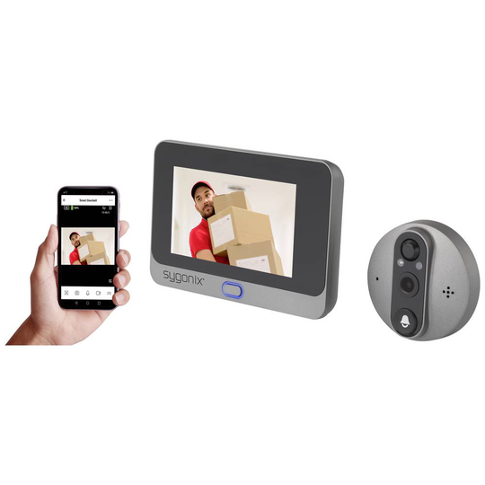 Sygonix SY-5050582 IP Video-porttelefon WiFi Kamera, Video-inomhusenhet Grå