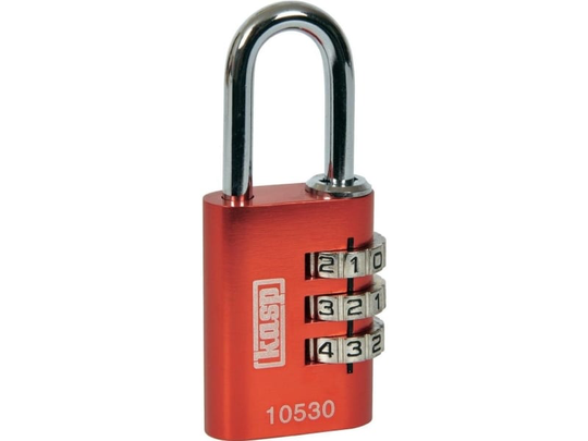 Kasp K10530REDD Hængelås 30 mm Rød Kombinationslås