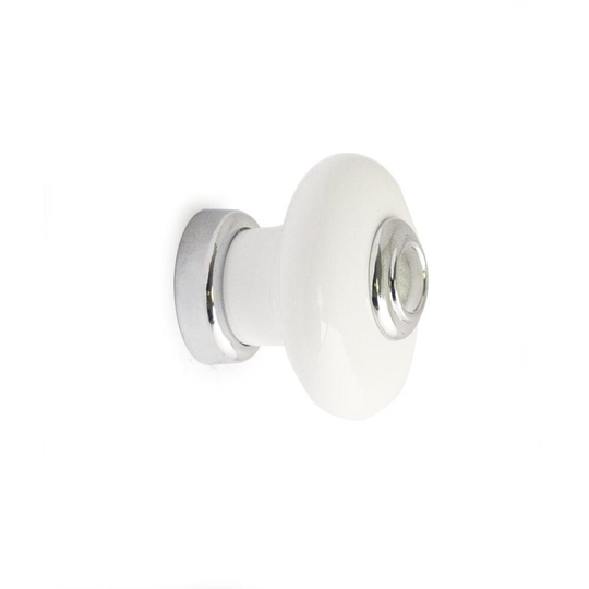 Knopp Erik Porslin Vit/Krom SB Habo