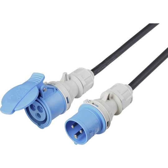 Sygonix SY-5244052 Ström Förlängningskabel 16 A Svart 10 m väderbeständig, lämpar sig för utomhusbruk