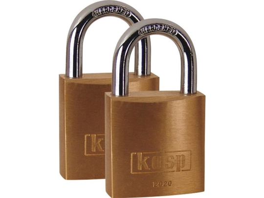 Kasp K12020D2 Hængelås 20 mm Gyldengul Nøglelås