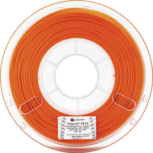 Polymaker 70122 3D-skrivare Filament PolyLite PETG 2.85 mm Orange 1 kg